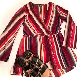 Striped multicolor romper - spring / summer